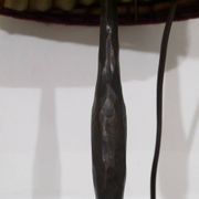 Brutalist hammered iron lamp from the 1950s.