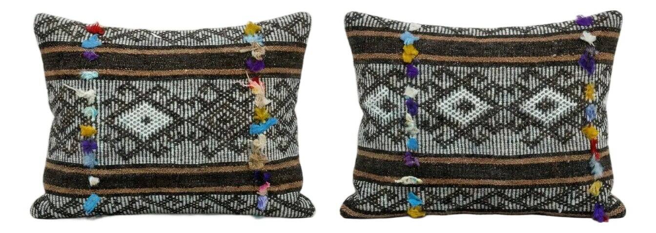 Set of 2 vintage kilim cushion covers 36x51 cm