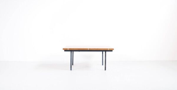 Table transformable teck et acier années 50' fabrication française