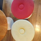 Coffee table and two tulip foot stools