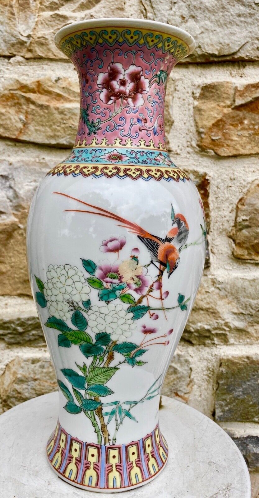 Pink family vase XIXth Chinese