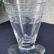 12 liqueur glasses – guilloché crystal – art deco