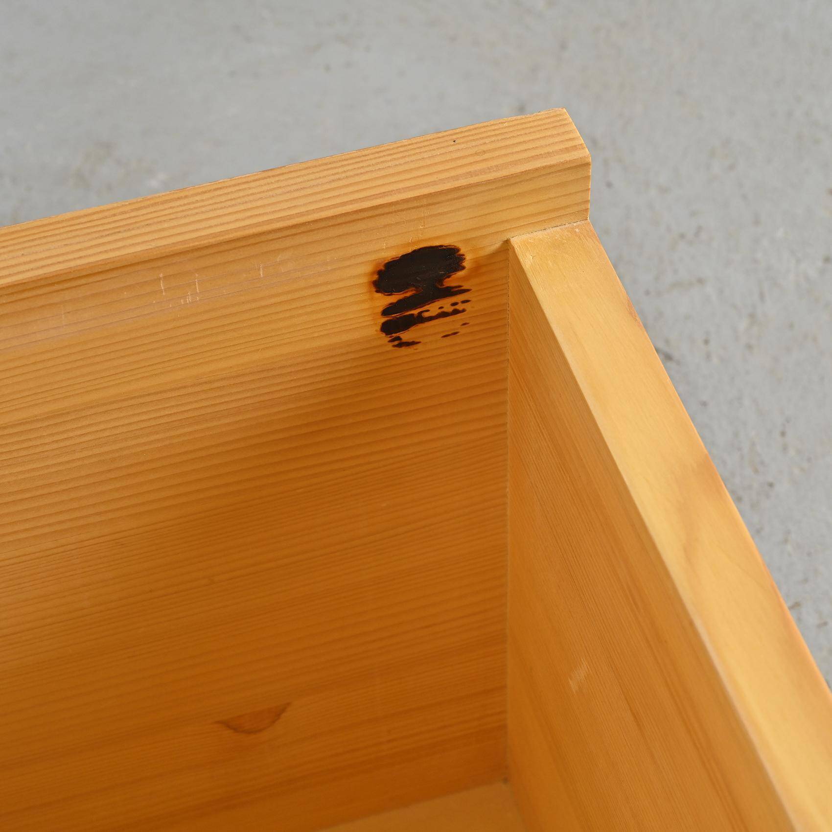 Solid elm chest by Maison Regain, 1970s