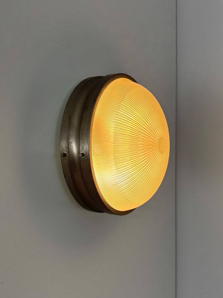 Mid-Century Italian Sigma Lamp in Glass and Metal by Sergio Mazza for Artemide, 1960s