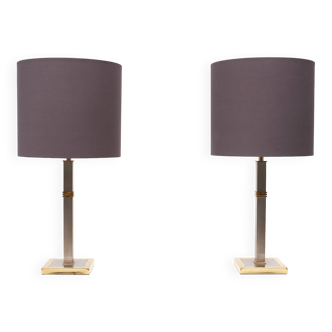 Belgo Chrome table lamps 1970s Belgium