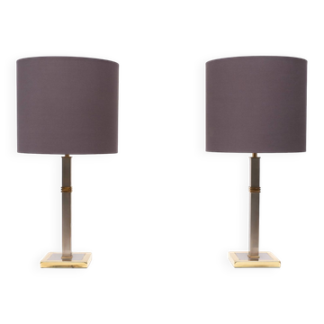 Belgo Chrome table lamps 1970s Belgium
