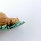 Servant Salt Pepper Mustard Ceramic DLG Vallauris Barbotine Escargot Leaf