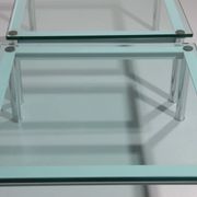 Cassina LC-10 coffee table by Le Corbusier – rare light blue glass edition