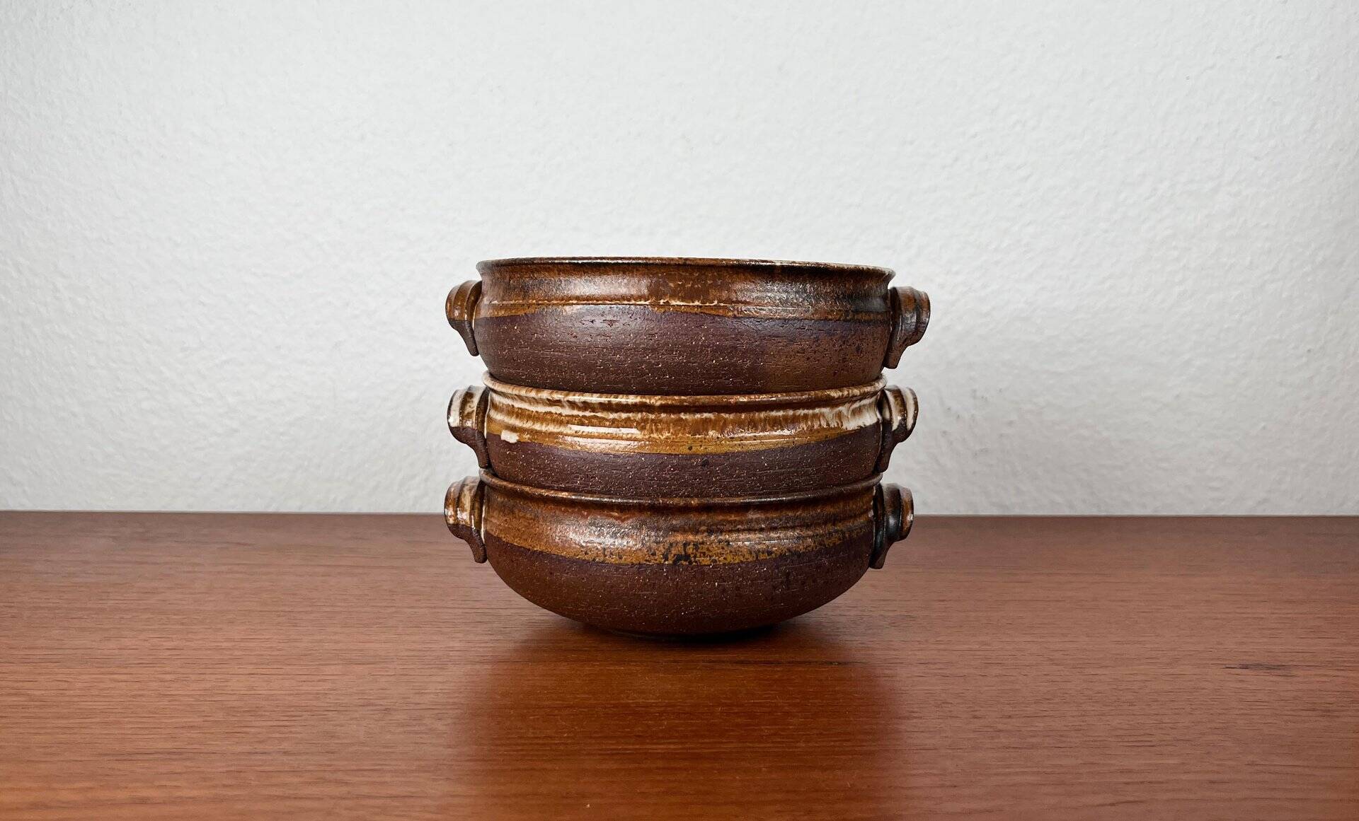 Vintage ceramic bowls from the Danish studio Aase & Leif Vange Keramik, set of 3.