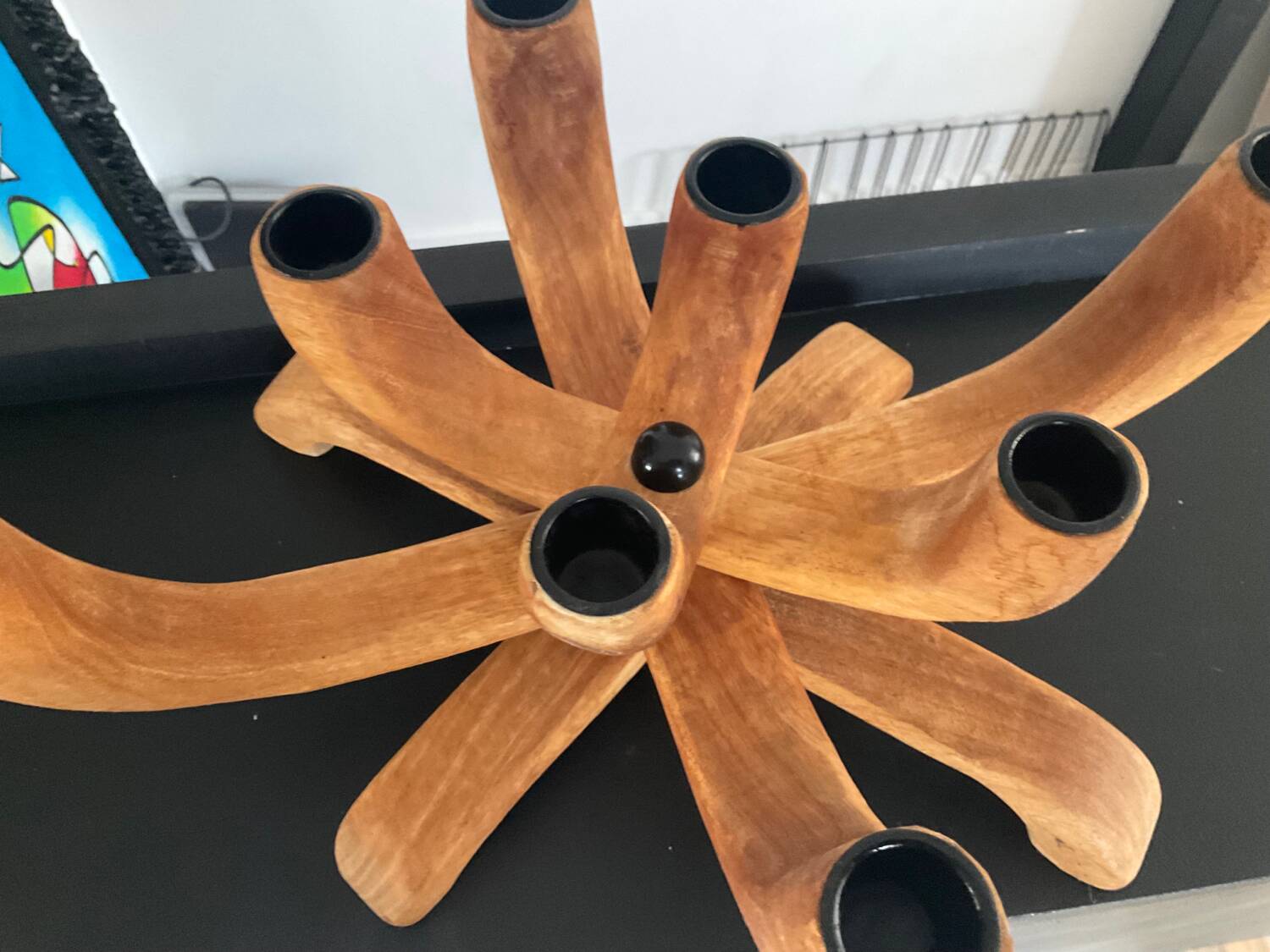Scandinavian wooden candlestick 8 lights
