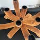 Chandelier scandinave en bois 8 feux