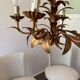 70s Hollywood Regency style gold-plated brass chandelier