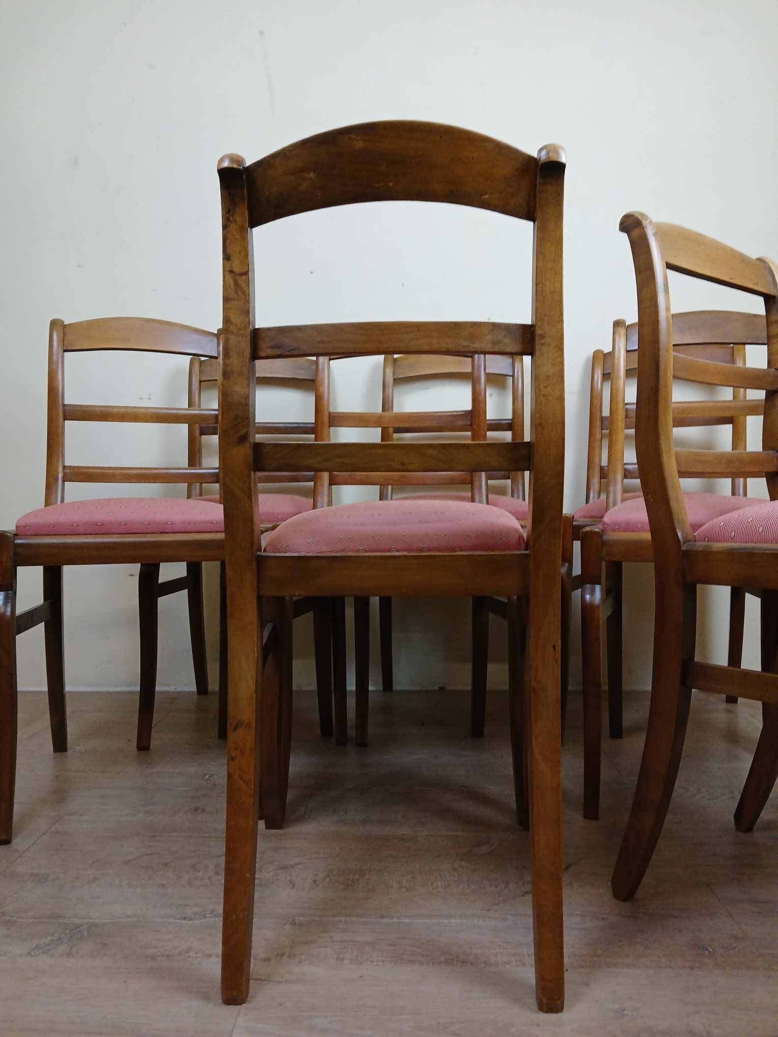 superb series of 8 Empire/Restoration style chairs in solid cherry wood