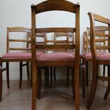 superb series of 8 Empire/Restoration style chairs in solid cherry wood