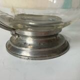Pewter and glass carafe