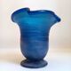 Vase glass Murano frosted blue 70s Height 28.5 cm