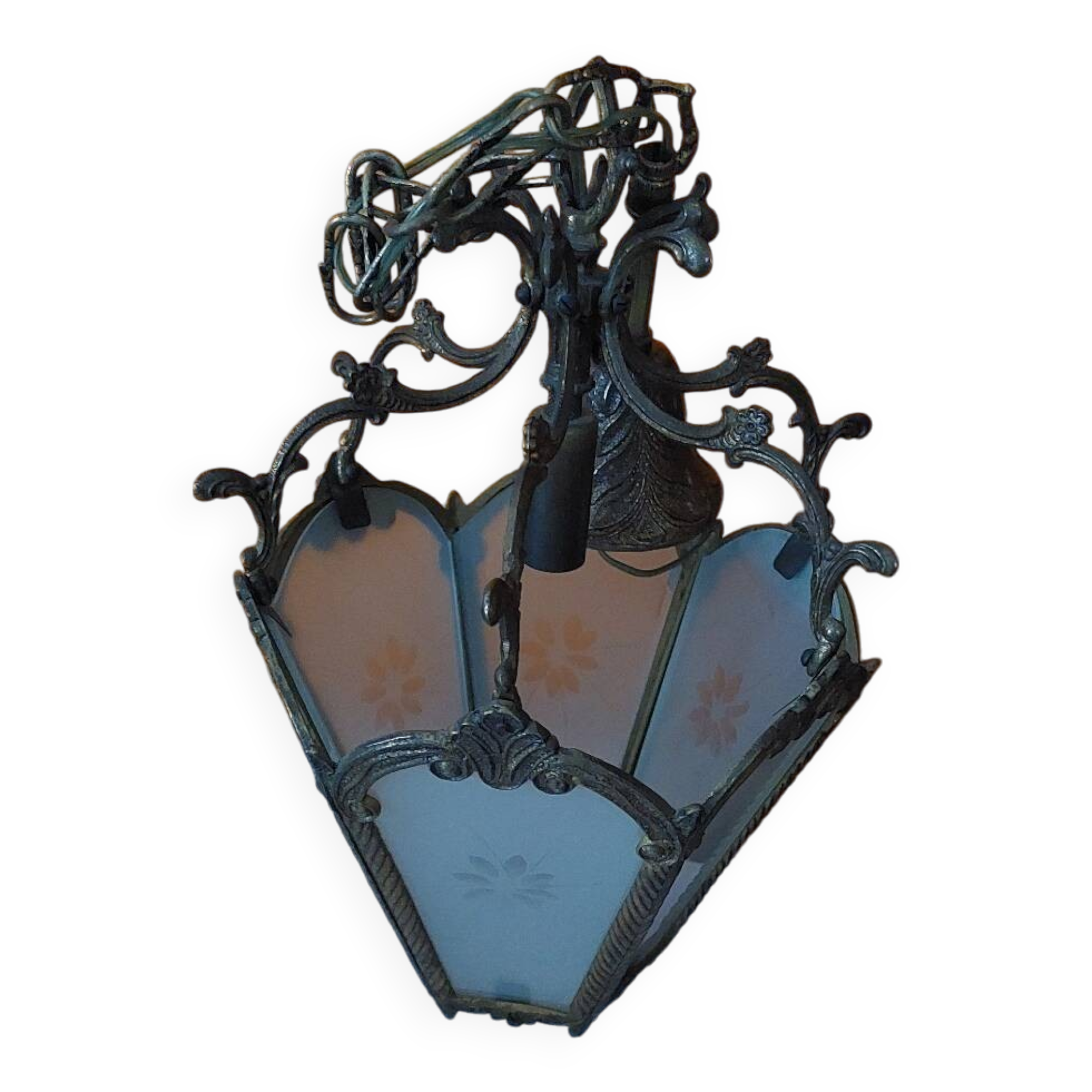 Antique bronze lantern