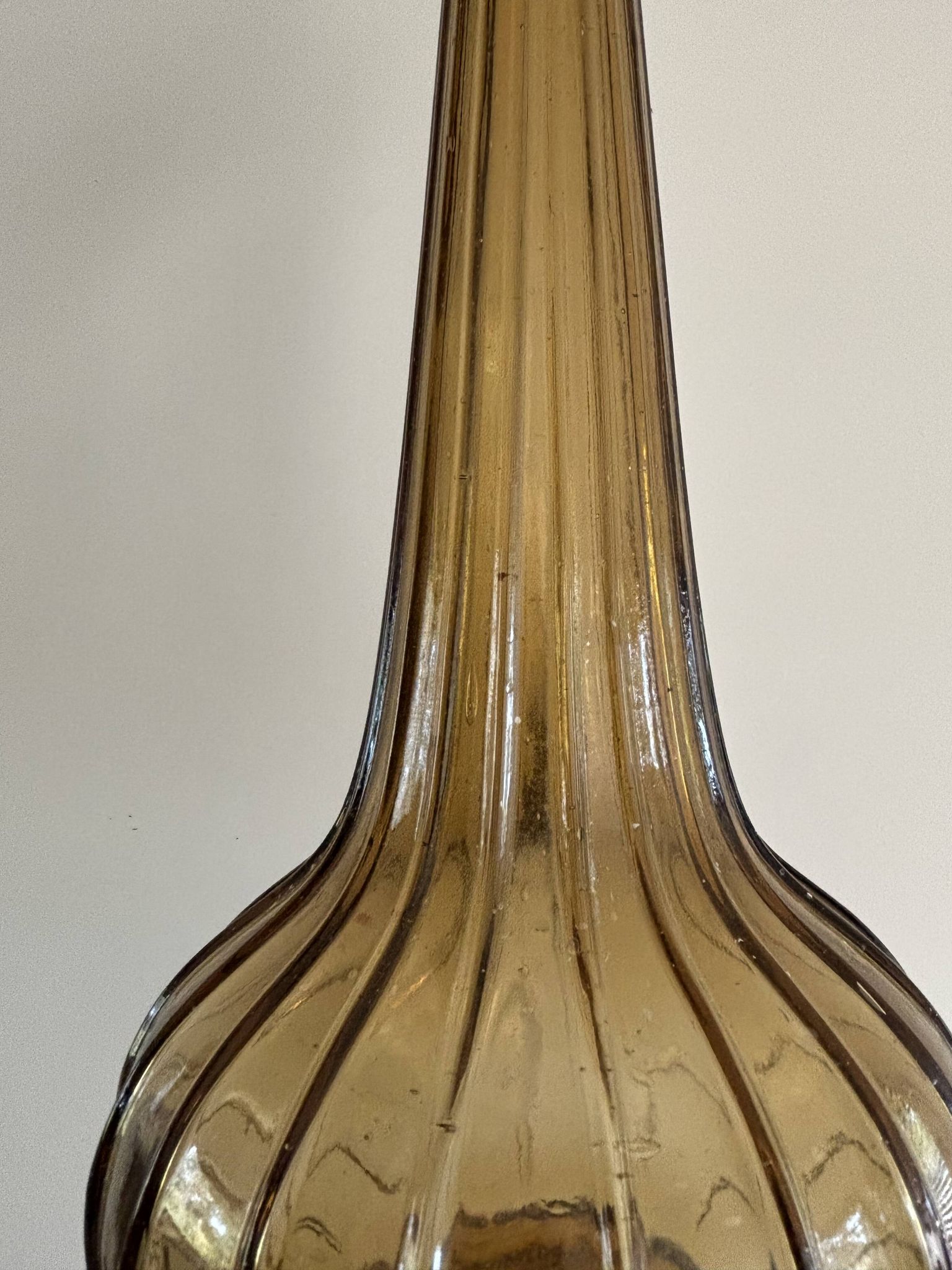 Vintage Empoli Glass Decanter with Stopper, Italy, 1960s