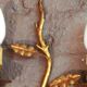 Pair of gold metal foliage appliques
