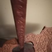 Shelf folding tray carved wood shelf 3 levels 6 shelves India
