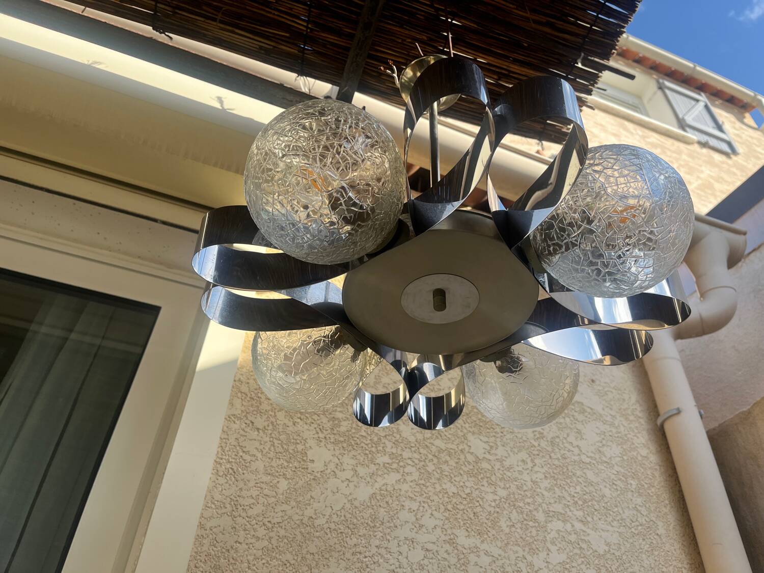 Chrome chandelier Space age 70s