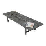 Rare brutalist Brazilian stone coffee table by Pia Manu, ca. 1960