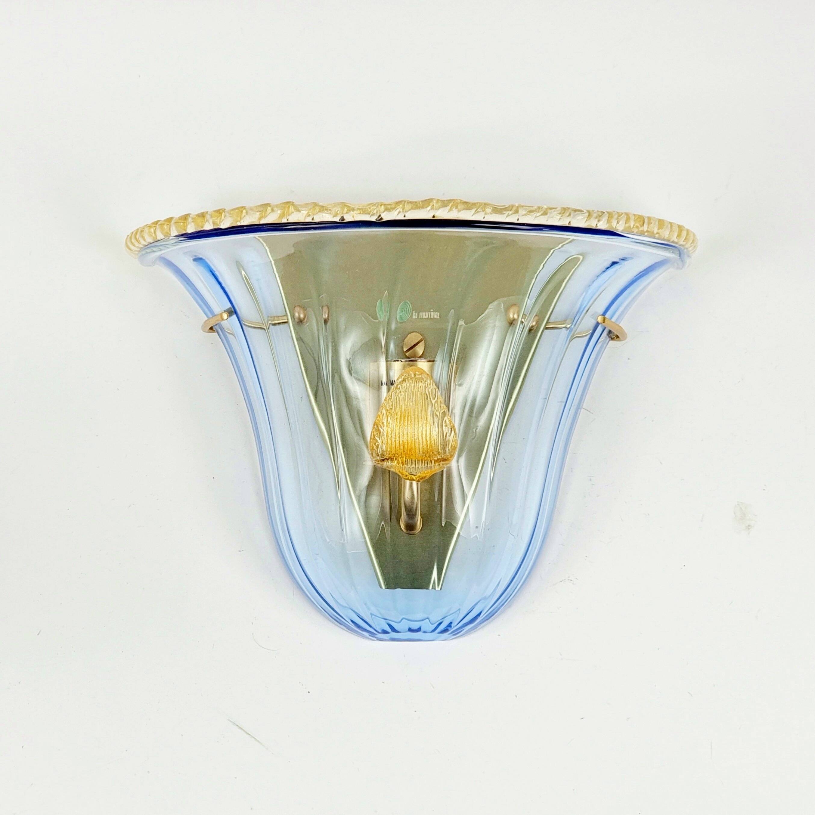 Pair of La Murrina Murano Art Glass Wall Lamps, Murano, Italy, 1980s/1990s