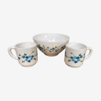 Set of 2 cups and bowl Arcopal Veronica