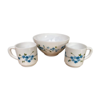 Set of 2 cups and bowl Arcopal Veronica