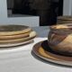 A small stoneware bowl, brown exterior, speckled grey interior D15