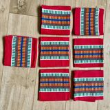 Set of 7 vintage cotton napkins