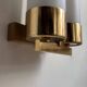 Vintage double wall lamp, brass and opaline, Leuchten Neuhaus Germany 1960