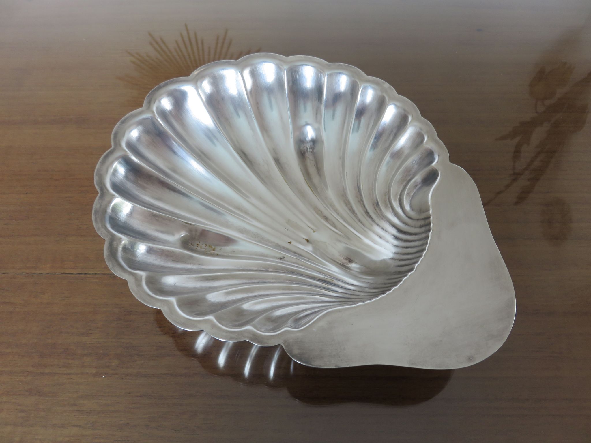 Set of 2 dishes shell christofle floret France in silver metal