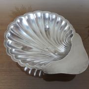 Set of 2 dishes shell christofle floret France in silver metal