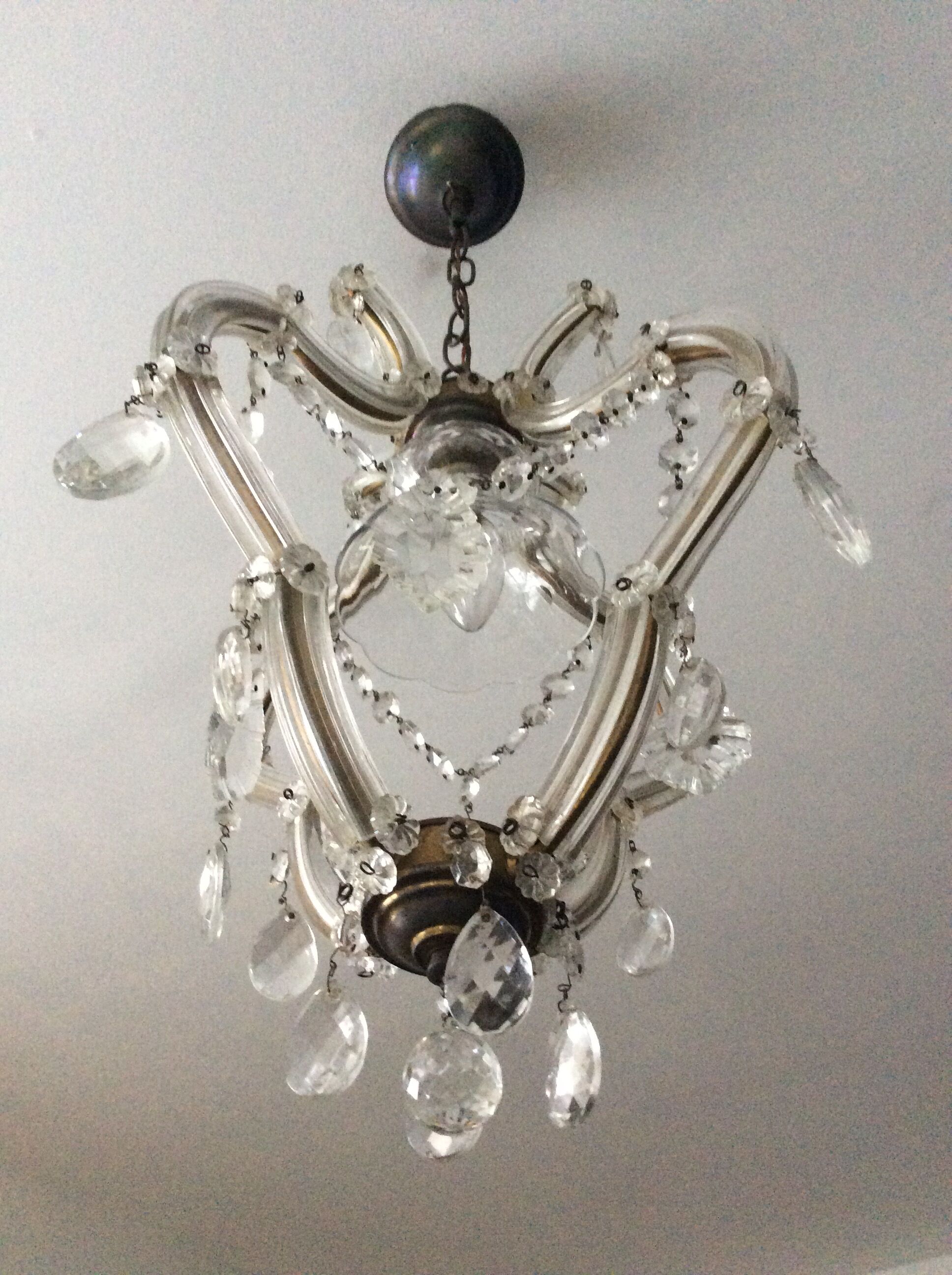 Lustre à cage en cristal