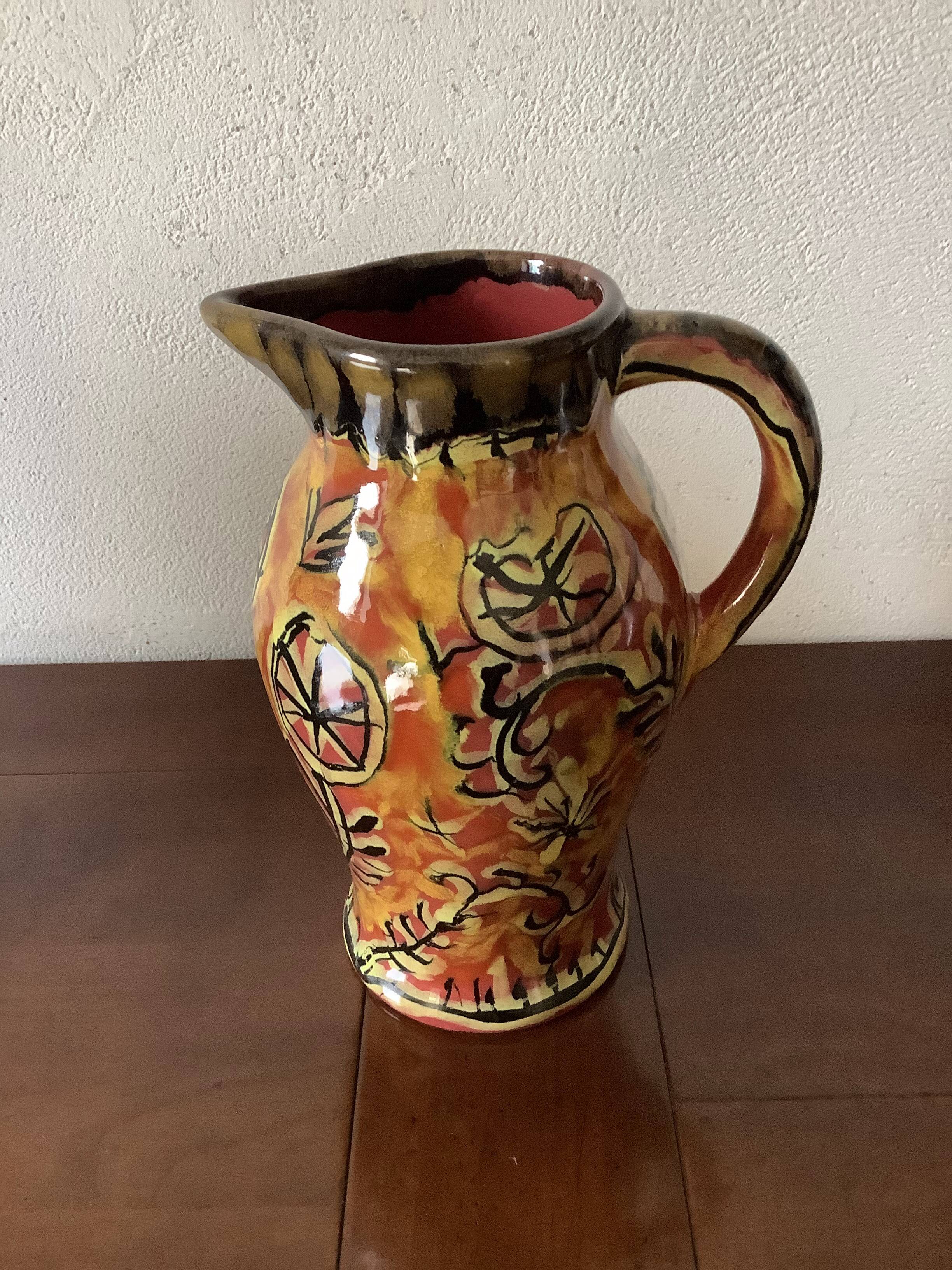 Quimper Keraluc Pitcher, Paul Yvain Ceramics