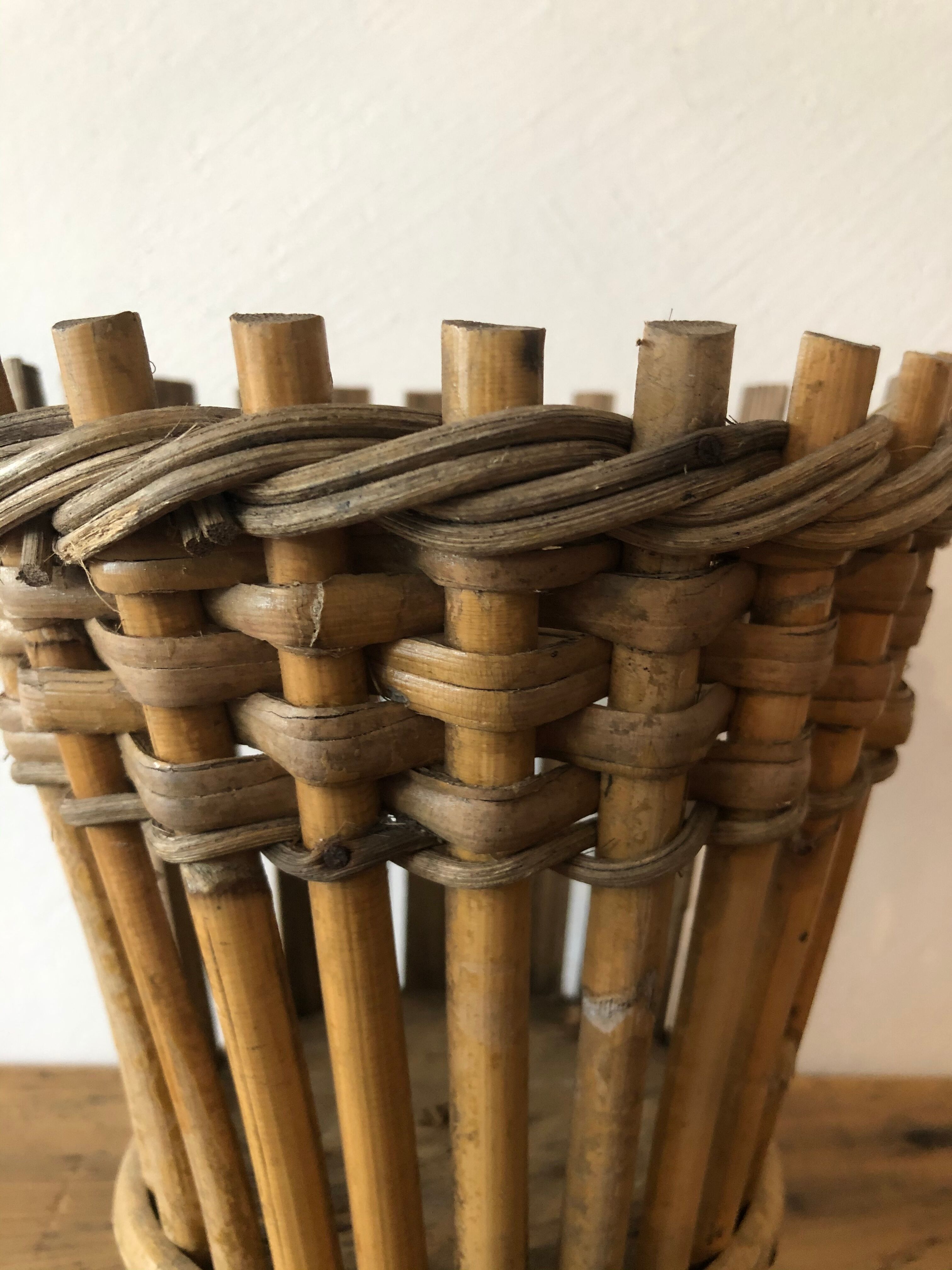 Vintage rattan pot cover