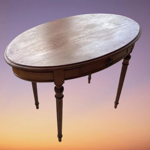 Vintage Oval Table with Drawer