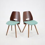 1960s set of four frantisek jirak dining chairs, czechoslovakia