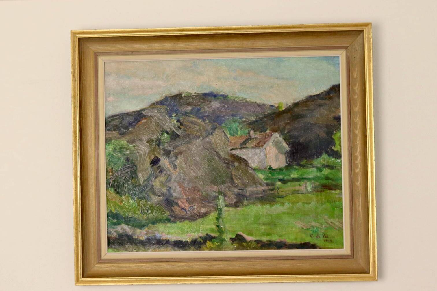 Original Early Century Swedish Oil On Canvas Painting" Abstract Landscape " by Gertrud de Val