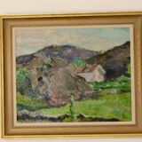 Original Early Century Swedish Oil On Canvas Painting" Abstract Landscape " by Gertrud de Val