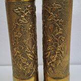 Pair of brass vases