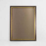 Belgian Mid-Century Belgo Chrome Mirror in Copper and Fumé Glass, 1980s