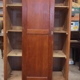 Parisian wardrobe vintags sliding doors in old pitch pine 193x115.5 cm