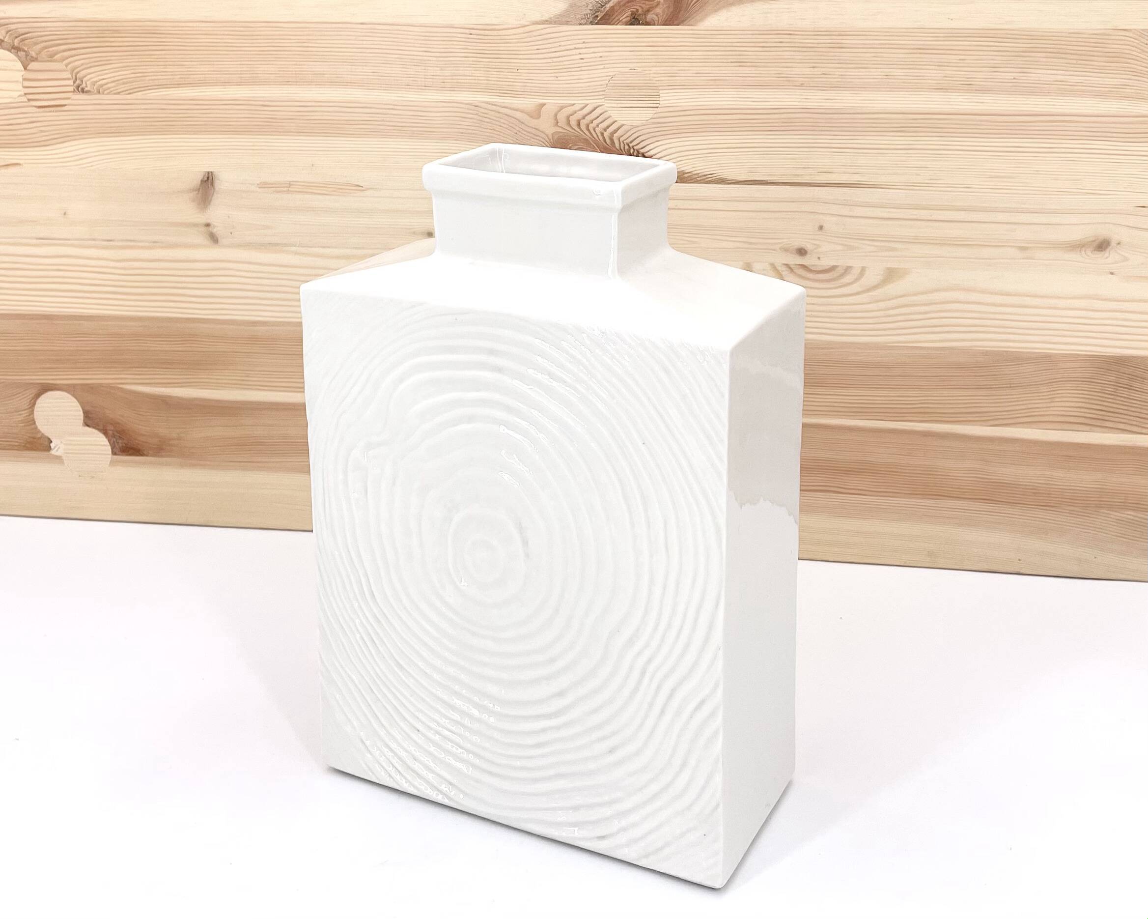 Sgrafo Modern white minimalist porcelain vase, 1960s