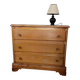 1980s wooden chest of drawers with three drawers