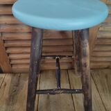 Seated wooden stool restyled patinated feet dp 0522041