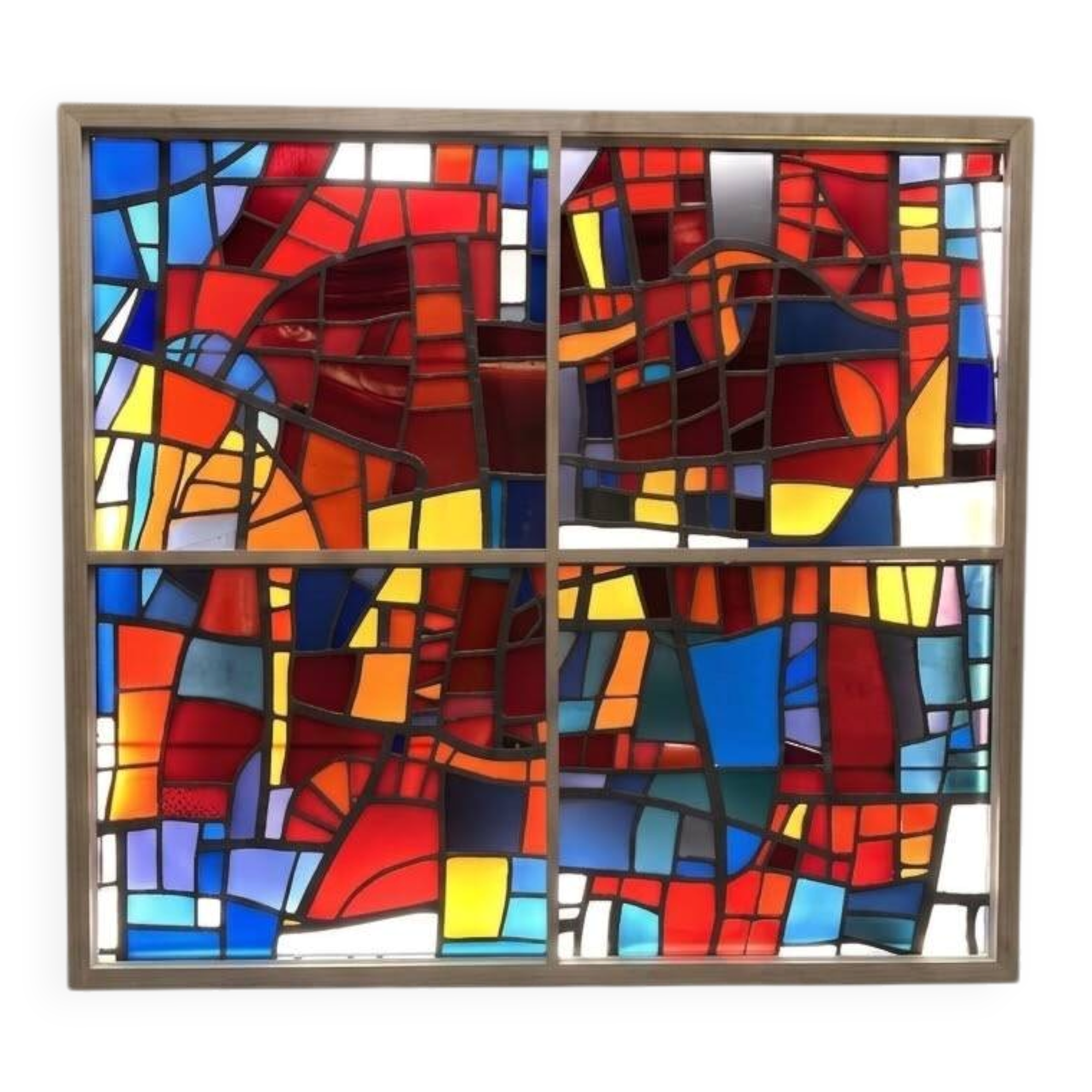 Vitrail  cabinet - Stained Glass 1960