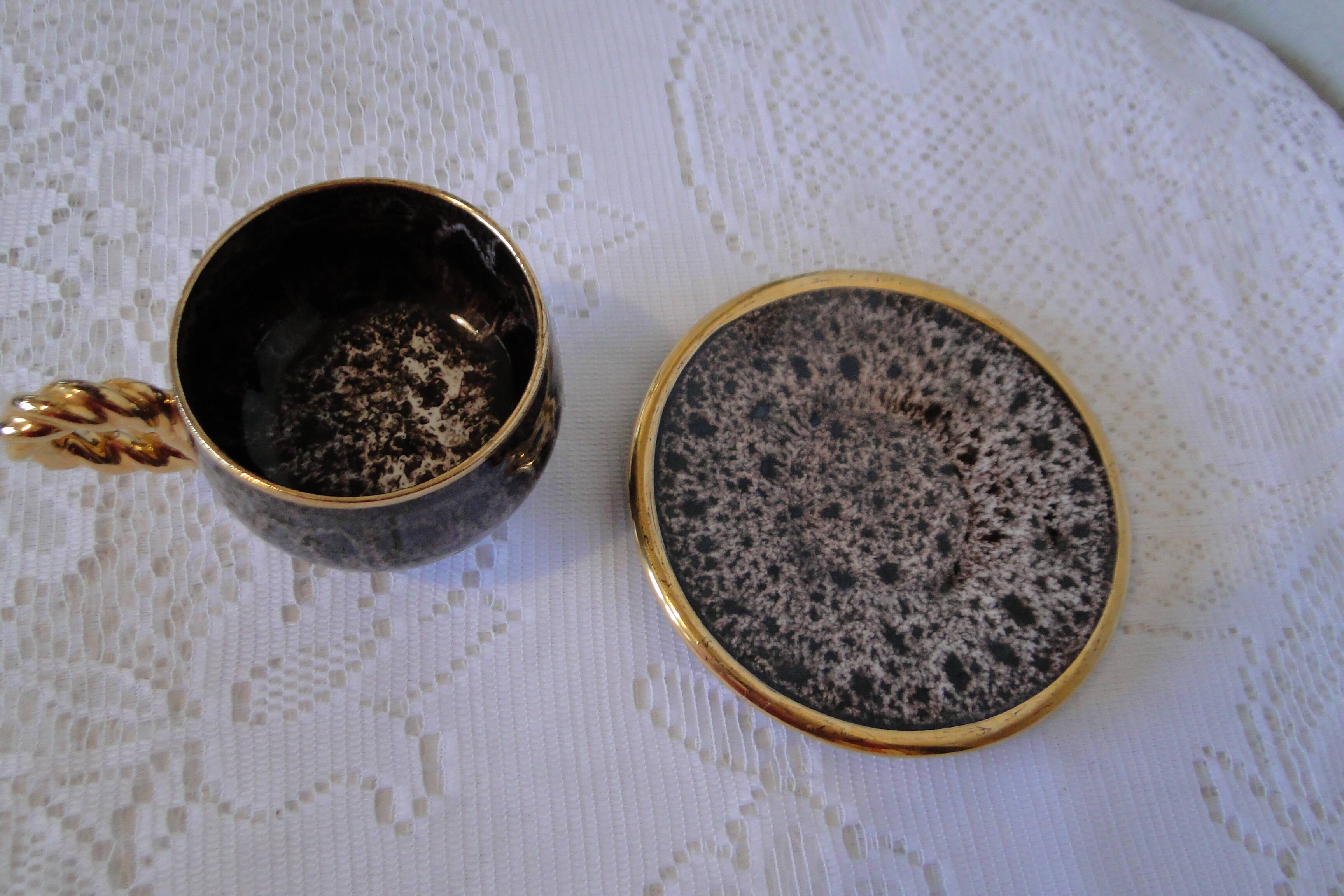 Vallauris marius giurge ceramic coffee cup and saucer