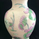 China enamel lotus vase China 19th Height 30.02 cm